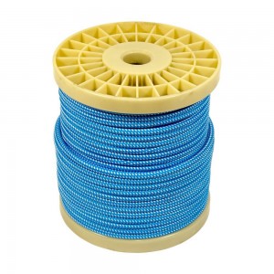 Cable eléctrico decorativo textil 2X0,75 blanco y azul