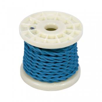 Cabo elétrico decorativo trançado têxtil 2x0,75 azul Cabo elétrico decorativo trançado têxtil 2x0,75 azul