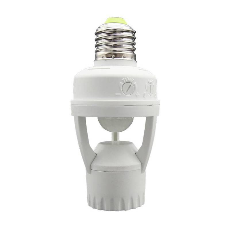 Adaptador para lâmpada LED E27 com sensor de movimento PIR