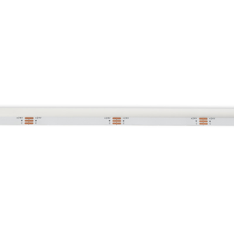 Fita LED COB CCT 24V DC - Emissão lateral - 12W/m - 10mm - IP20 - Corte 5cm - Rolo de 5 metros