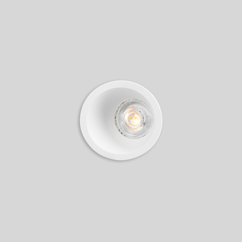 Aro downlight assimétrico redondo de embutir - Baixo UGR - Recorte Ø75mm