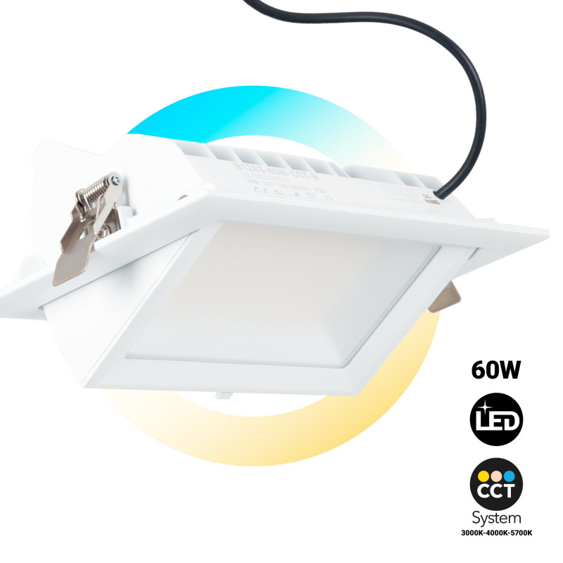 Downlight LED retangular direcional CCT 60W - Branco - 100° Driver LIFUD Downlight LED retangular direcional CCT 60W - Branco - 100° Driver LIFUD