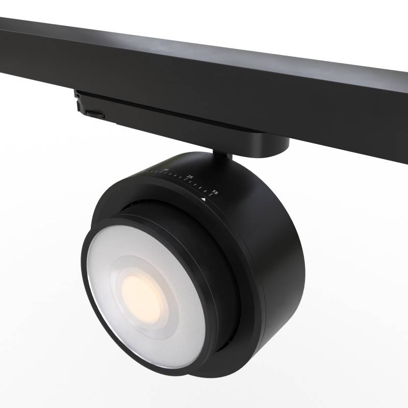 Projetor de calha trifásica LED CCT redondo - 35W - ZOOM 15º- 45º - 4000K - CRI 90