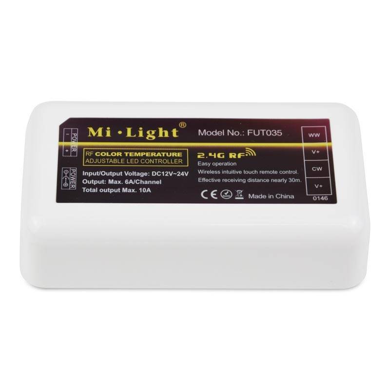 Controlador fita LED CCT - 12/24V DC - 2.4G - MiBoxer - FUT035