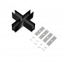 Conector em X para calha magnética de superfície 20mm - Preto