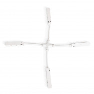 Conector em X para calha magnética 20mm - Branco