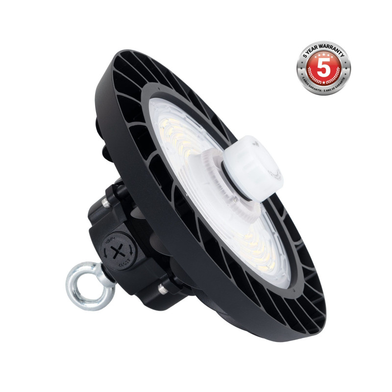 Campânula LED industrial UFO 150W - CCT - Com sensor de movimento - 170lm/W - Driver LIFUD - IP65 - 5 anos de garantia