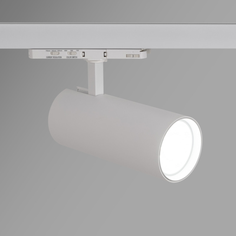 Projetor de calha trifásica LED - Potência regulável: 30W/ 34W/ 38W - CCT - CRI 90 Projetor de calha trifásica LED - Potência regulável: 30W/ 34W/ 38W - CCT - CRI 90