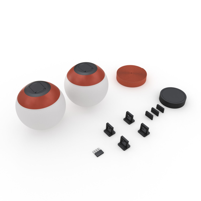 Candeeiro configurável 'Axia 5' – 2 lâmpadas globo 12W + fita conductora têxtil + acessórios