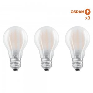 Pacote econômico de 3 lâmpadas LED OSRAM E27 A60 7W Fosco