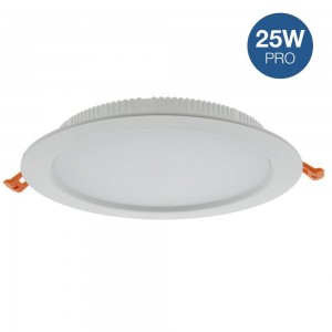 Downlight LED redondo de embutir 25W - Uso profissional - Ø190 mm