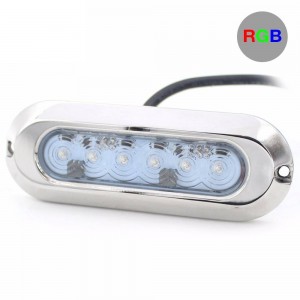 Luz LED RGB de superfície submersível SLIM 30W 12V 316L inox IP68