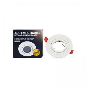 Anel circular downlight basculante PREMIUM para lâmpada LED GU10