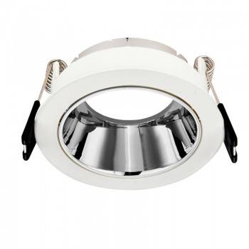 Aro downlight circular encastrável fixo antideslumbrante UGR 16 para GU10 / GU5.3 Aro downlight circular encastrável fixo antideslumbrante UGR 16 para GU10 / GU5.3