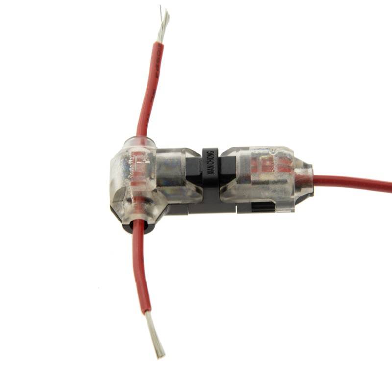 Conector T rápido para 1 cabo em paralelo - máx. 36V - 9A Conector T rápido para 1 cabo em paralelo - máx. 36V - 9A