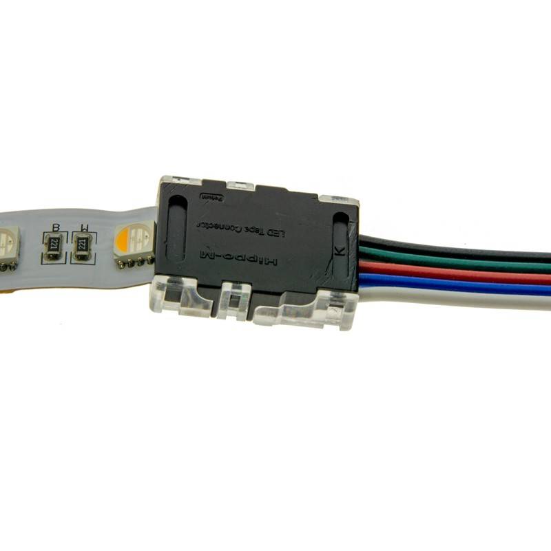 Conector rápido RGBW de 5 pinos - Fita a cabo PCB 12mm IP20 Máx. 24V Conector rápido RGBW de 5 pinos - Fita a cabo PCB 12mm IP20 Máx. 24V