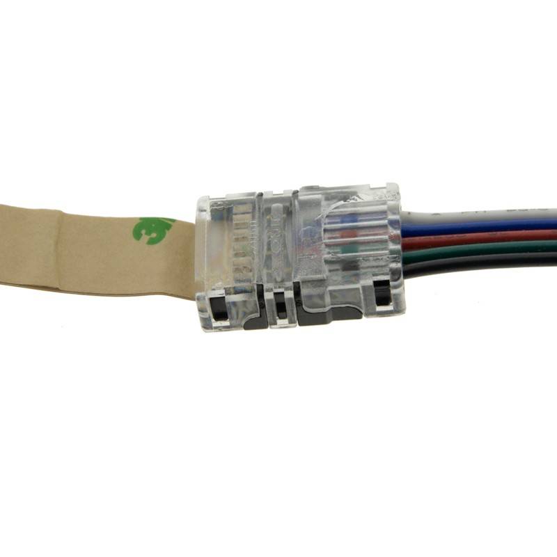 Conector rápido RGBW de 5 pinos - Fita a cabo PCB 12mm IP20 Máx. 24V Conector rápido RGBW de 5 pinos - Fita a cabo PCB 12mm IP20 Máx. 24V