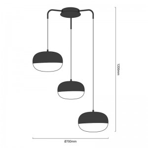 Candeeiro suspenso LED "HESTIA TRIPLE" 54W