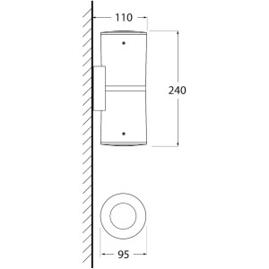 Aplique de parede "FRANCA 90 2L" Fumagalli GU10 7W IP55