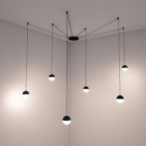 Candeeiro suspenso LED com design "ÓRBITA" 6x8W (36W)